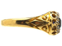 Victorian 18ct Gold, Sapphire & Diamond Cluster Ring