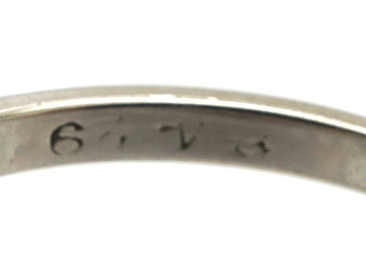 Art Deco Platinum, Three Stone Diamond Ring