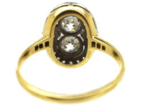 Art Deco 18ct Gold & Platinum Oval Diamond Ring