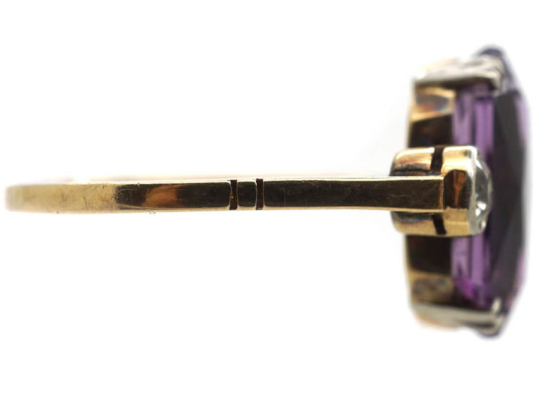 Art Deco Amethyst & Diamond Ring