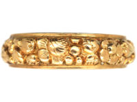 Georgian 18ct Gold Repoussé Band Ring with Hidden Locket Compartment