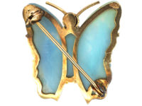 Edwardian 9ct Gold & Opal Doublet Butterfly Brooch