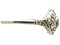Art Deco Platinum & Diamond Twist Ring