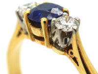 18ct Gold, Sapphire & Diamond Three Stone Ring