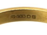 18ct Gold, Emerald & Diamond Three Stone Ring