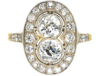 Art Deco 18ct Gold & Platinum Oval Diamond Ring