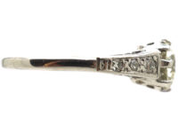 Art Deco Diamond Solitaire Ring with Diamond Set Shoulders