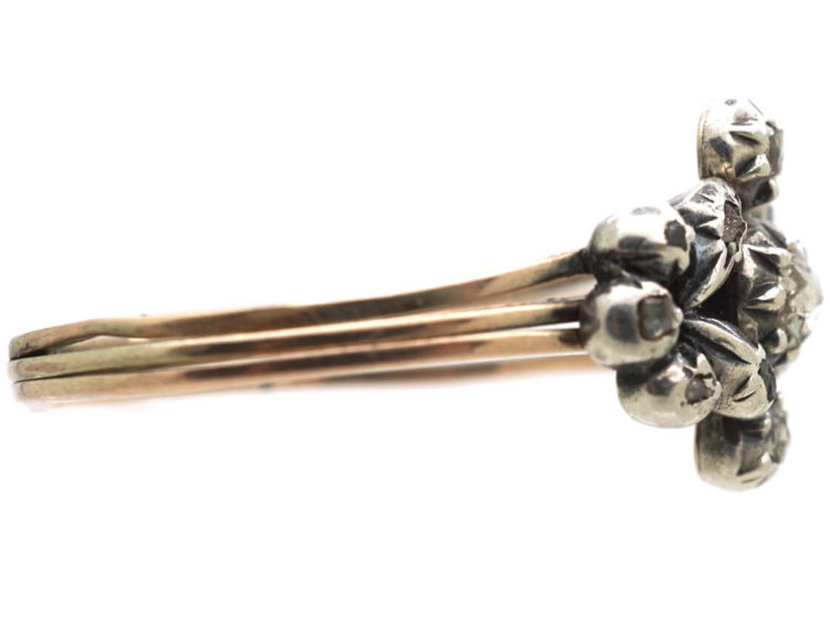 Georgian Triple Band Rose Diamond Opening Ring