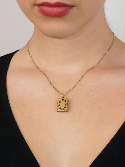 Victorian 18ct Gold & Blue Enamel Stanhope Locket