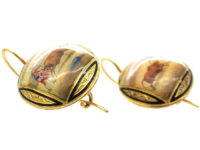 19th Century 18ct Gold & Enamel Bull & Matador Earrings