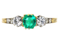 14ct Gold, Emerald & Diamond Ring