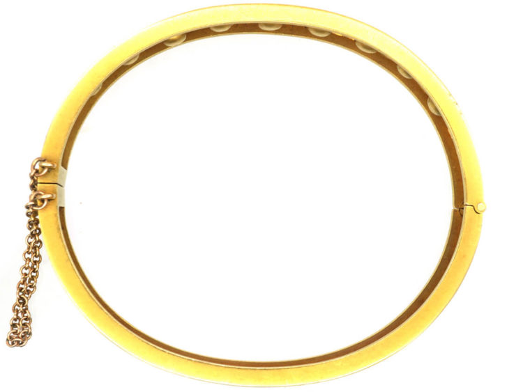 Victorian 18ct Gold Emerald & Diamond Bangle