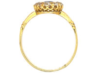 Edwardian 18ct Gold Sapphire & Diamond Oval Cluster Ring
