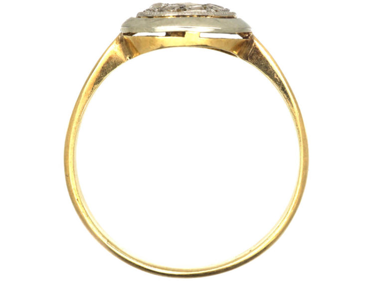 Art Deco 18ct Gold & Platinum Cluster Ring