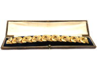 French 18ct Gold Interwoven Design Bracelet in Original Case