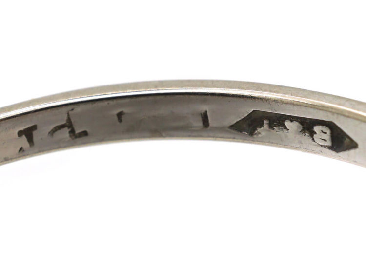Art Deco Platinum, Three Stone Diamond Ring
