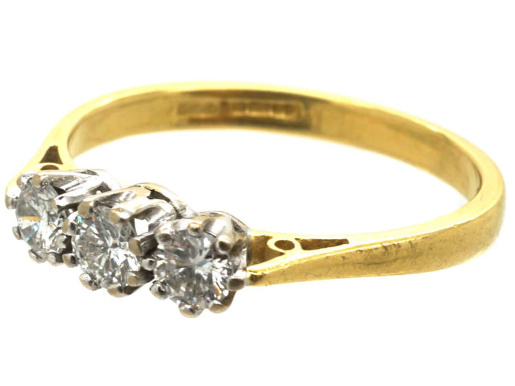 18ct Gold Three Stone Diamond Ring