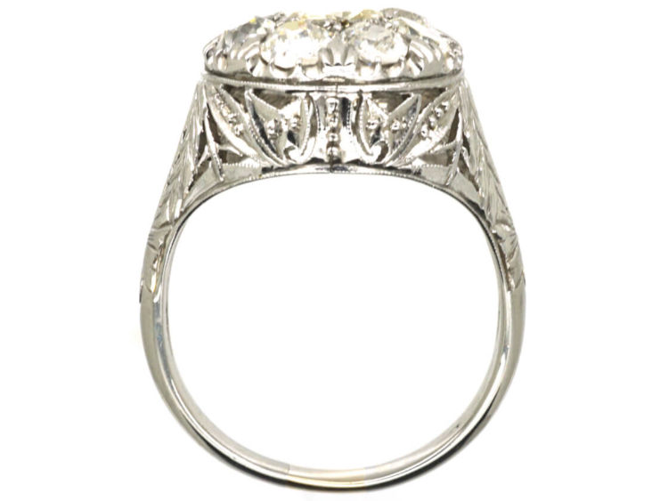 Art Deco 18ct White Gold Diamond Cluster Ring
