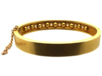 Victorian 18ct Gold Emerald & Diamond Bangle