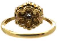 Edwardian 18ct Gold Natural Pearl & Diamond Cluster Ring