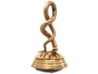 Georgian 15ct Gold Cased Snake Seal with Plain Amethyst Base