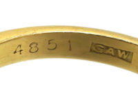 18ct Gold, Emerald & Diamond Three Stone Ring
