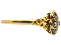 Victorian 18ct Gold, Blue Enamel & Diamond Swirl Ring