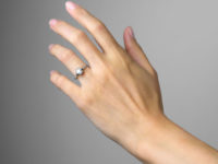 Art Deco Platinum & Diamond Solitaire Ring With Diamond Set Shoulders