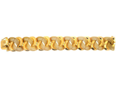French 18ct Gold Interwoven Design Bracelet in Original Case