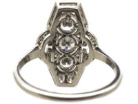 Art Deco Platinum & Diamond Geometric Ring