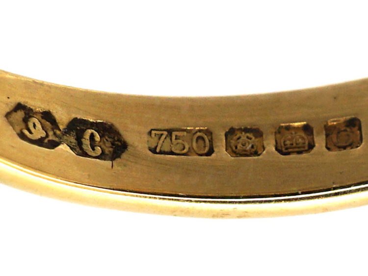 18ct Gold & Diamond Three Stone Ring with Small Diamonds In Between