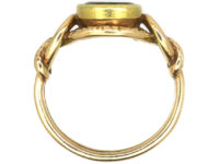 Victorian 15ct Gold & Tourmaline Ornate Signet Ring