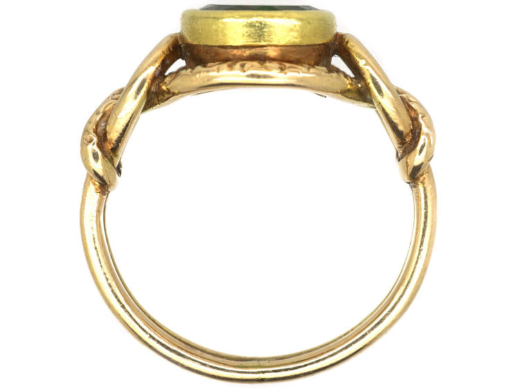 Victorian 15ct Gold & Tourmaline Ornate Signet Ring