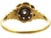 Victorian 18ct Gold, Blue Enamel & Diamond Swirl Ring