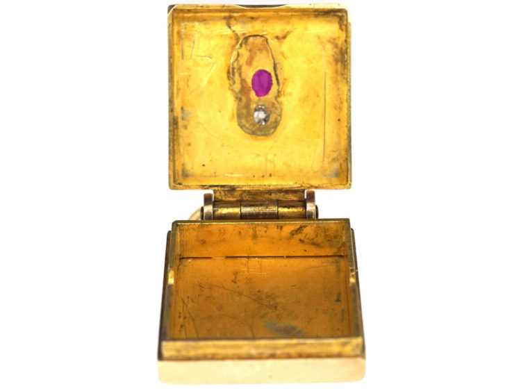 Edwardian 15ct Two Coloured Gold Locket with Bee