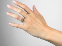 Victorian 18ct Gold, Blue Enamel & Diamond Swirl Ring