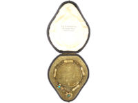 Georgian 15ct Gold & Turquoise Bracelet with Hand Clasp & Heart in Original Case