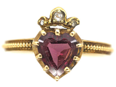 Antique jewellery crown on heart