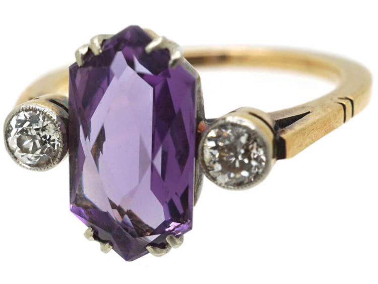 Art Deco Amethyst & Diamond Ring