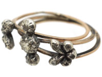 Georgian Triple Band Rose Diamond Opening Ring