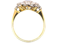 Art Deco 18ct White & Yellow Gold, Sapphire & Diamond Oval Cluster Ring