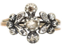 Georgian Triple Band Rose Diamond Opening Ring