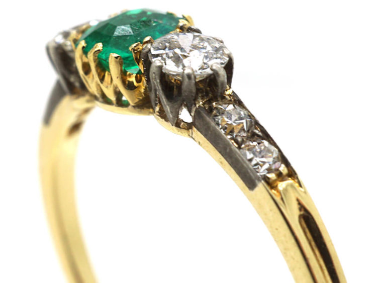 14ct Gold, Emerald & Diamond Ring