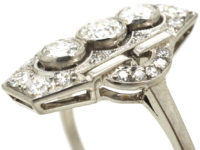 Art Deco Platinum & Diamond Geometric Ring
