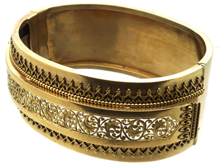 Victorian 15ct Gold Wide Bangle