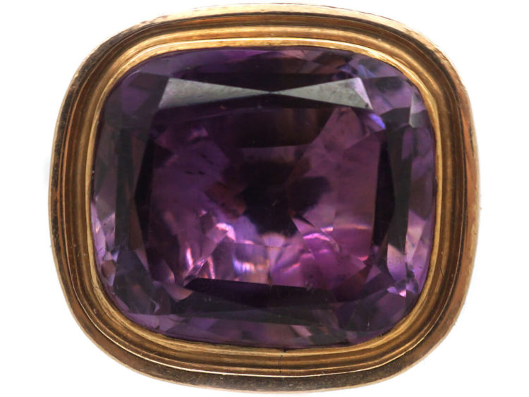 Georgian 15ct Gold Cased Snake Seal with Plain Amethyst Base