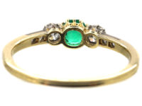 14ct Gold, Emerald & Diamond Ring