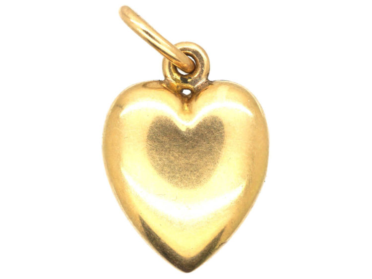 Edwardian 15ct Gold Diamond & Natural Split Pearl Pave Set Heart Locket