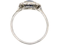 Edwardian Platinum, Sapphire & Diamond Oval Cluster Ring