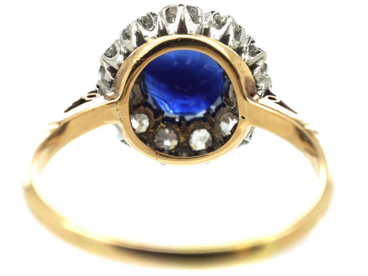 18ct Gold & Platinum, Sapphire & Diamond Cluster Ring